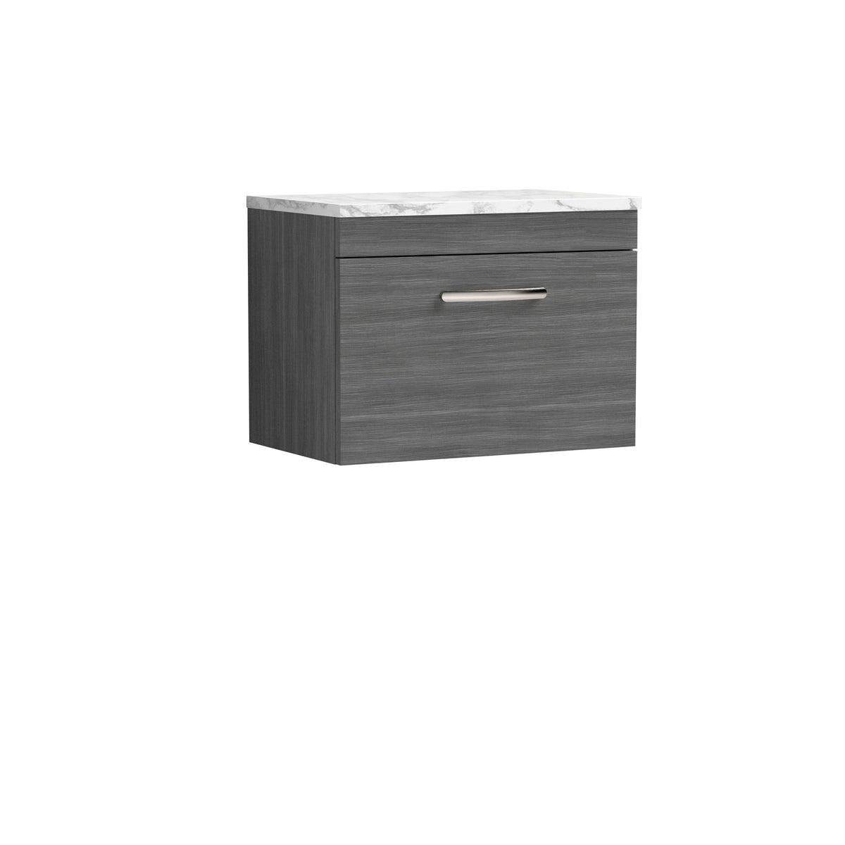 Nuie Athena 600mm 1 Drawer Wall Hung Vanity Unit With Laminate Worktop