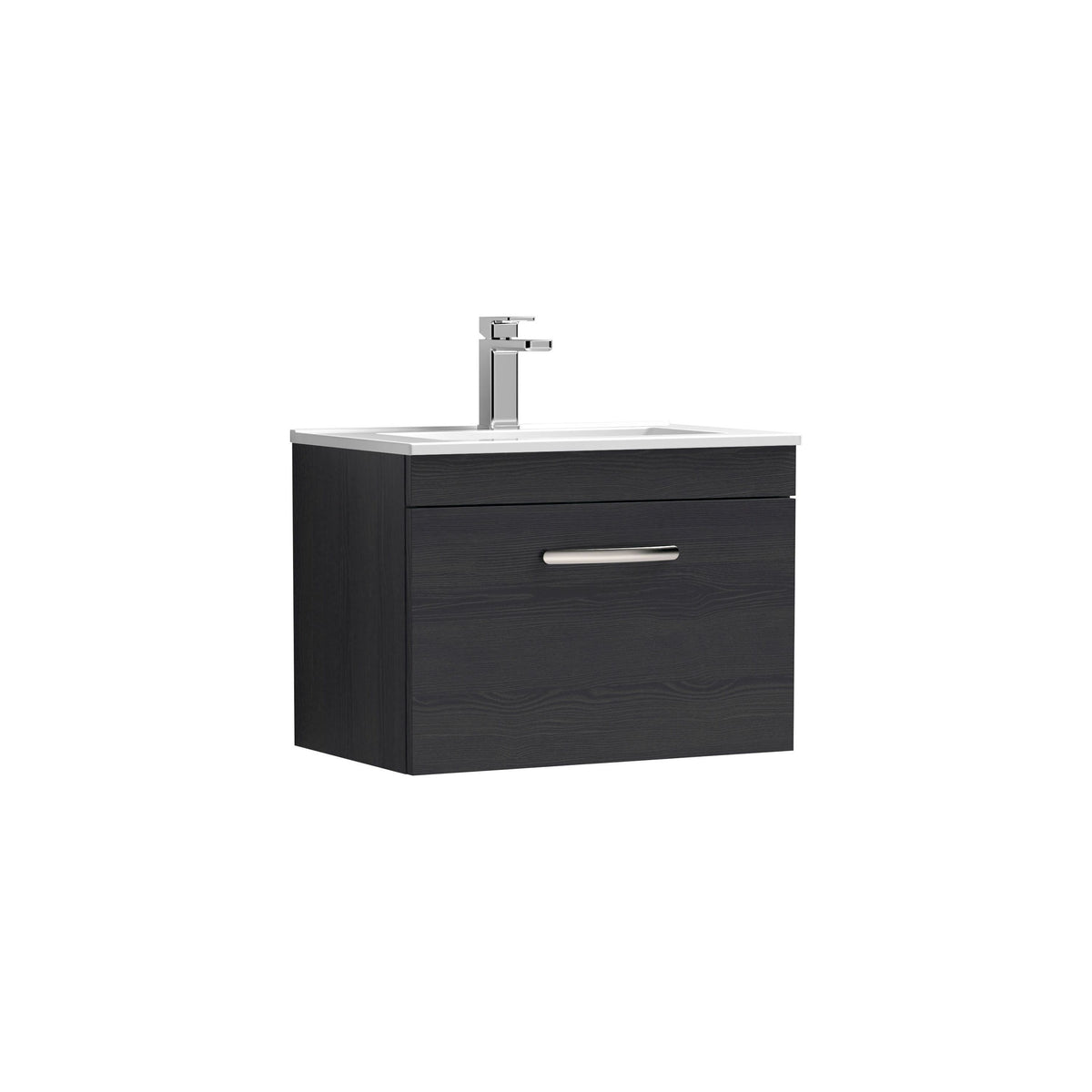 Nuie Athena 600mm 1 Drawer Wall Hung Vanity Unit With Minimalist Basin