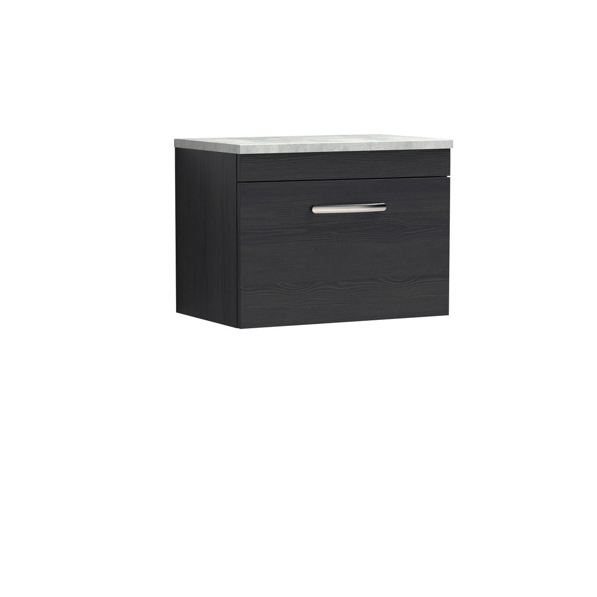 Nuie Athena 600mm 1 Drawer Wall Hung Vanity Unit With Bellato Grey Worktop