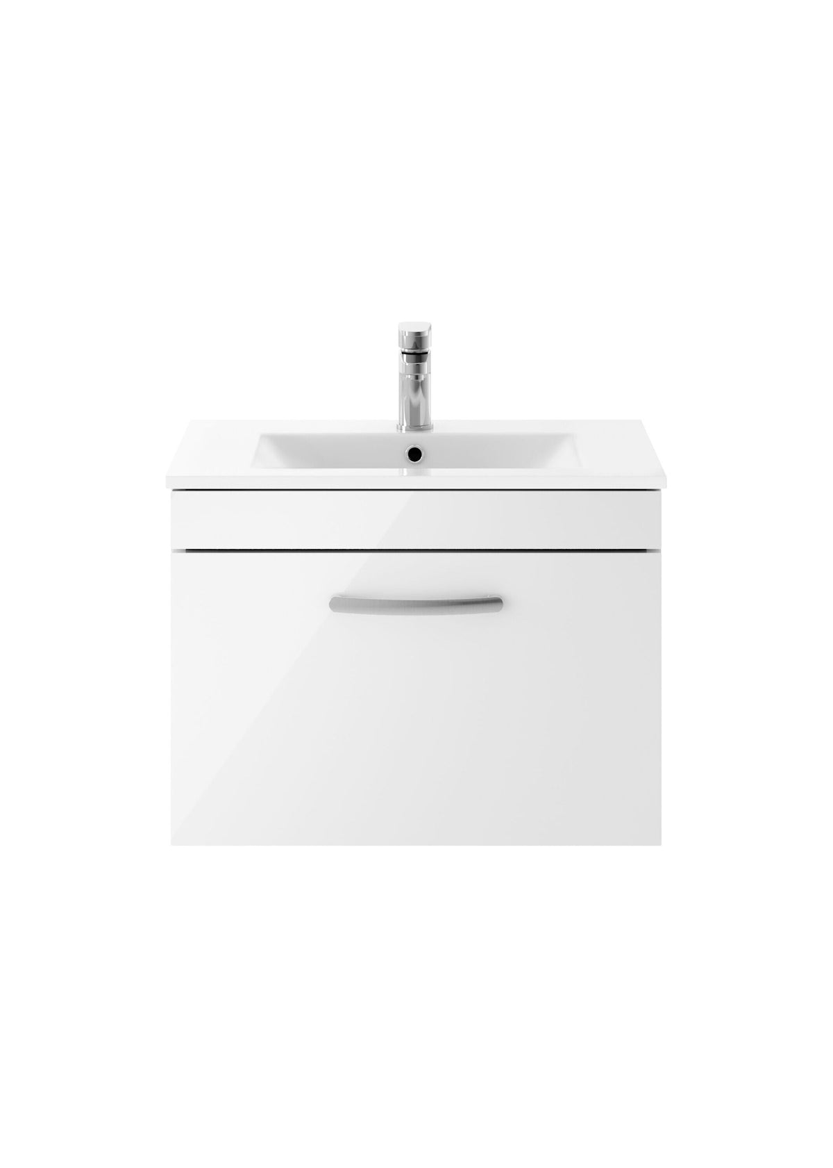 Nuie Athena 600mm 1 Drawer Wall Hung Vanity Unit With Minimalist Basin