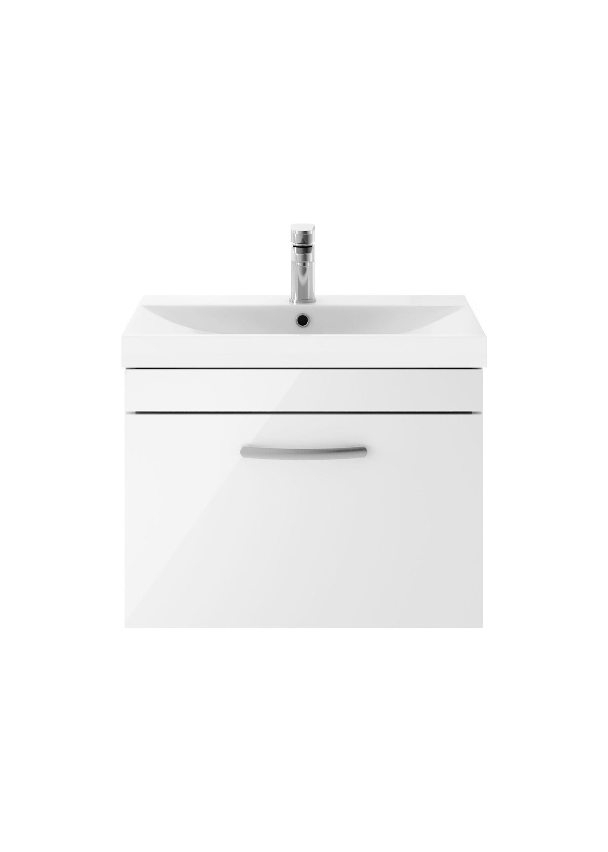 Nuie Athena 600mm 1 Drawer Wall Hung Vanity Unit With Thin Edge Basin