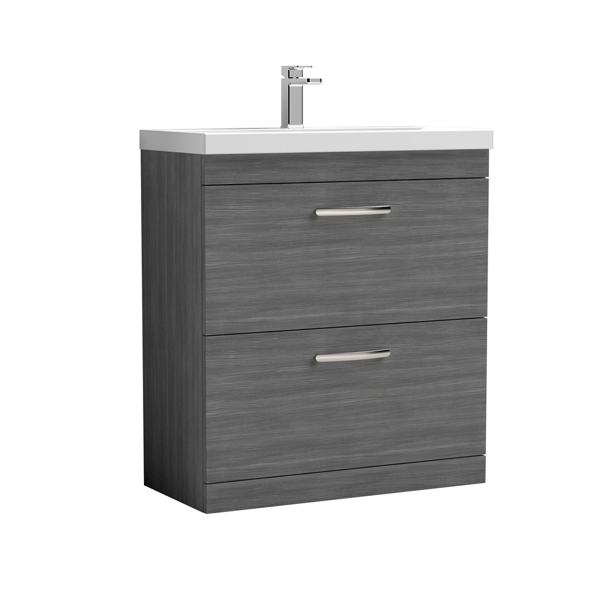 Nuie Athena 800mm 2 Drawer Floor Standing Vanity Unit With Mid-Edge Basin