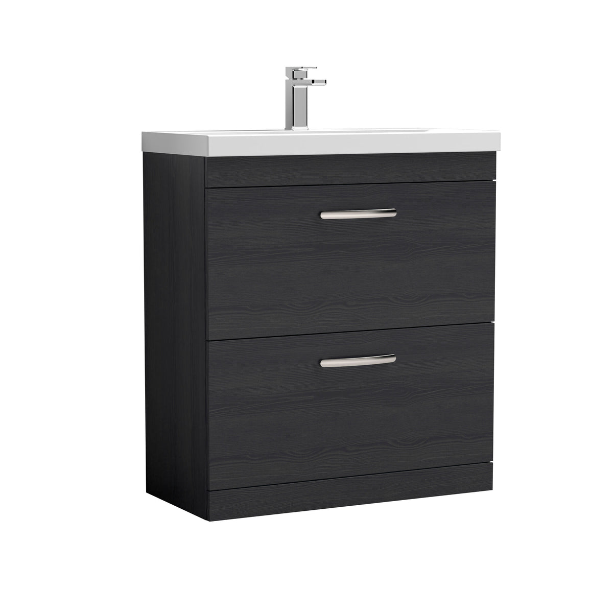 Nuie Athena 800mm 2 Drawer Floor Standing Vanity Unit With Thin Edge Basin