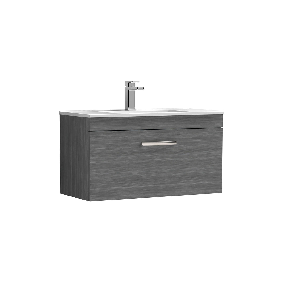 Nuie Athena 800mm 1 Drawer Wall Hung Vanity Unit With Minimalist Basin