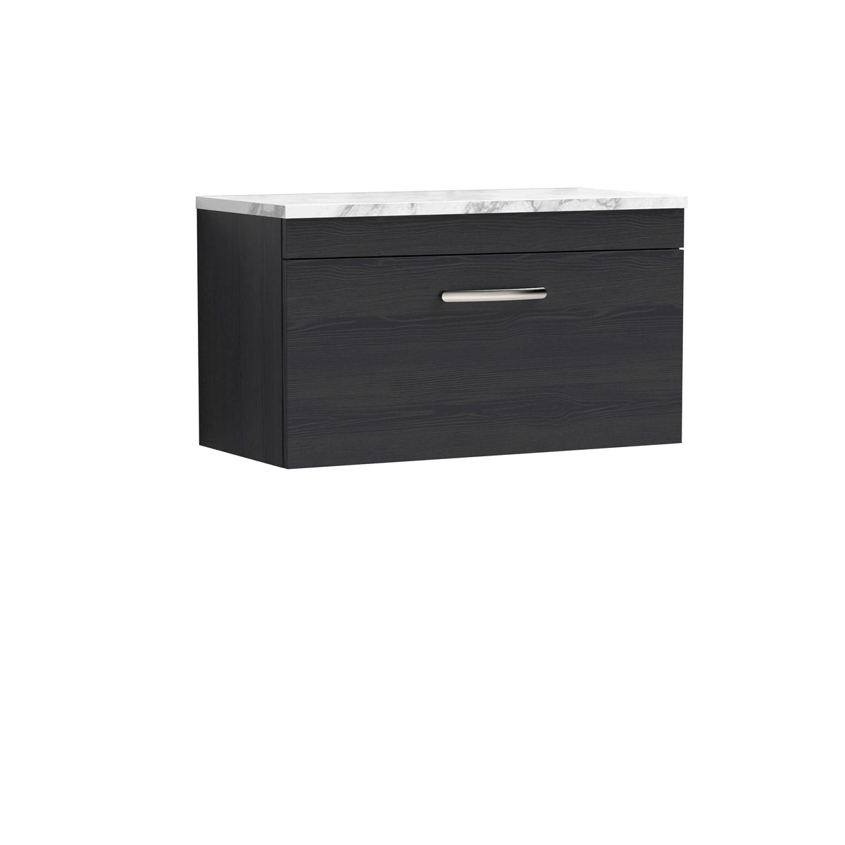 Nuie Athena 800mm 1 Drawer Wall Hung Vanity Unit With Carrara Laminate Worktop