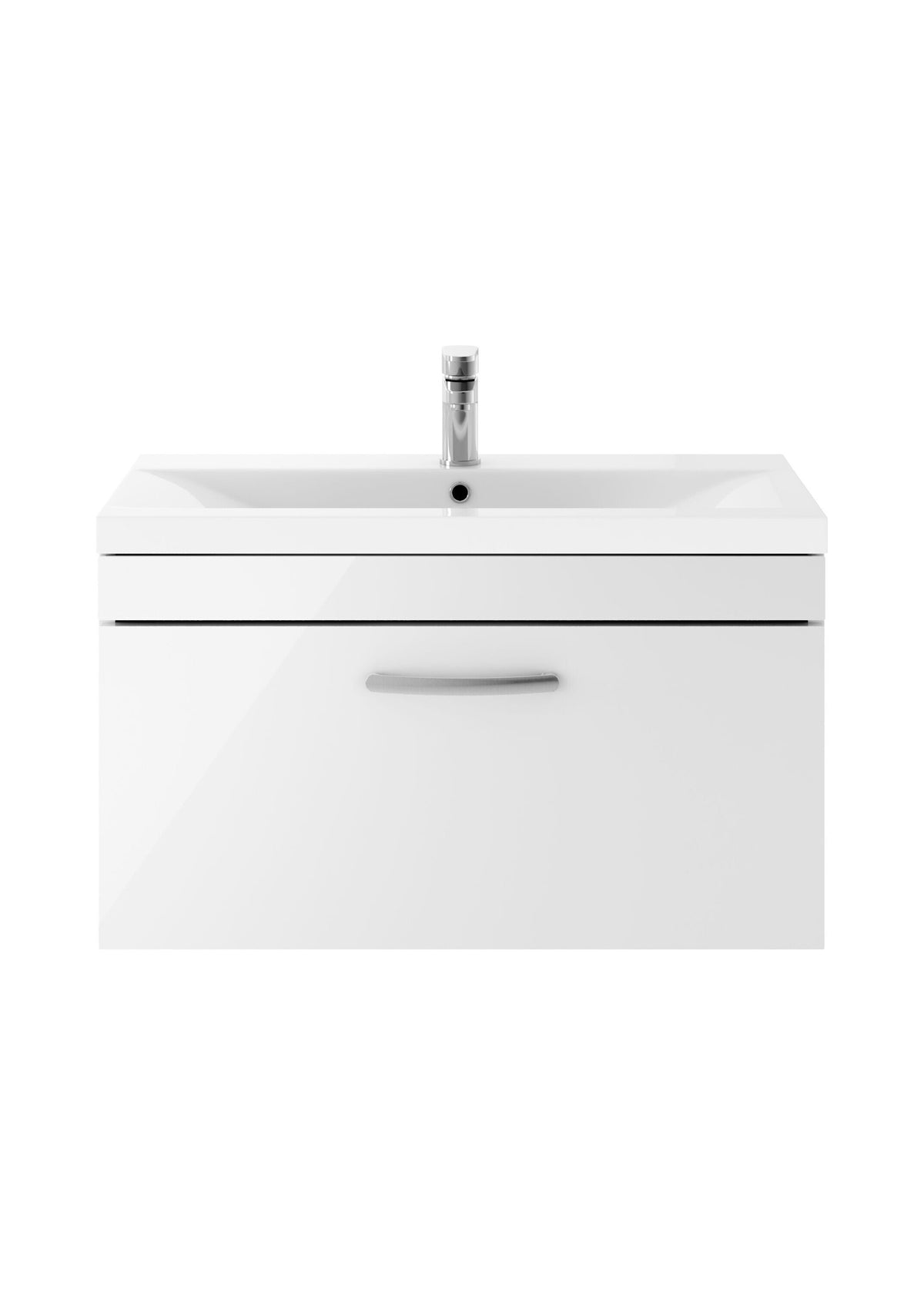 Nuie Athena 800mm 1 Drawer Wall Hung Vanity Unit With Mid-Edge Basin