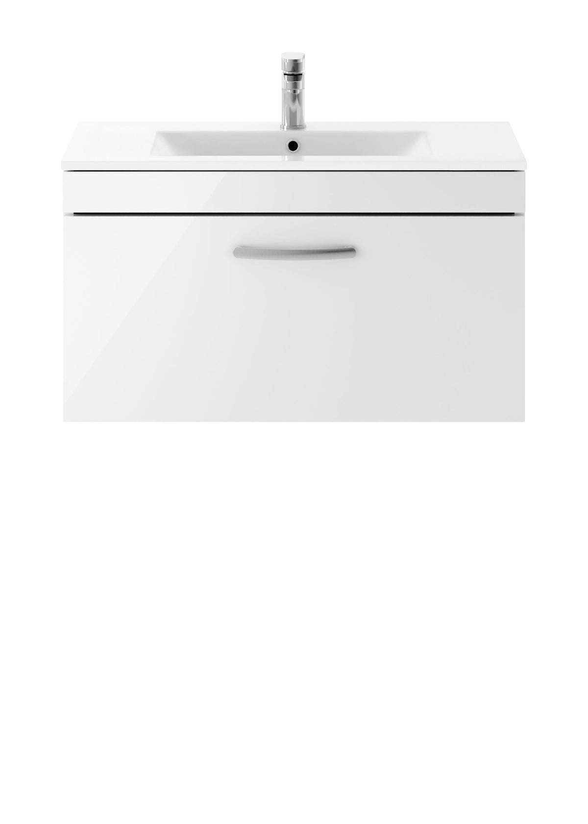 Nuie Athena 800mm 1 Drawer Wall Hung Vanity Unit With Minimalist Basin