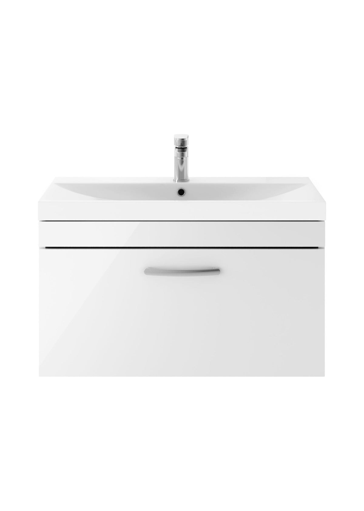 Nuie Athena 800mm 1 Drawer Wall Hung Vanity Unit With Thin Edge Basin