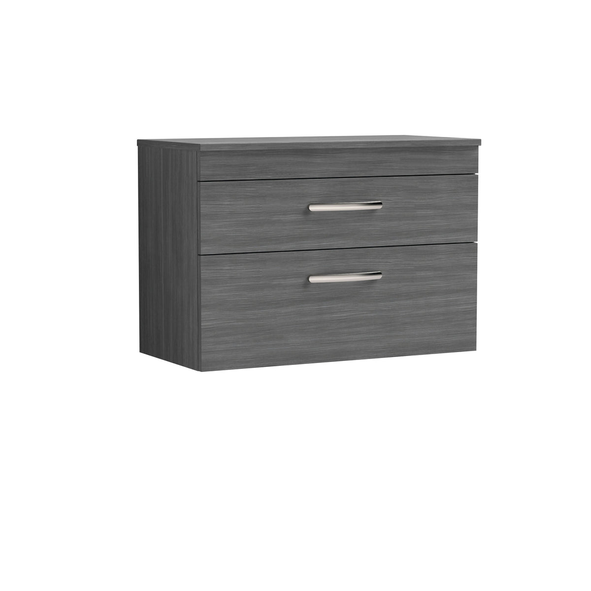 Nuie Athena 800mm 2 Drawer Wall Hung Vanity Unit With Co-ordinating Worktop