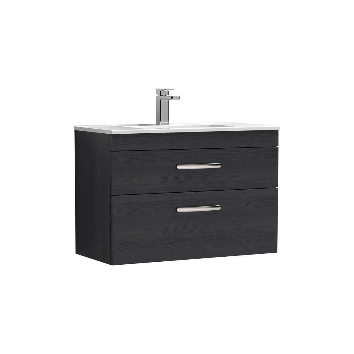 Nuie Athena 800mm 2 Drawer Wall Hung Vanity Unit With Minimalist Basin