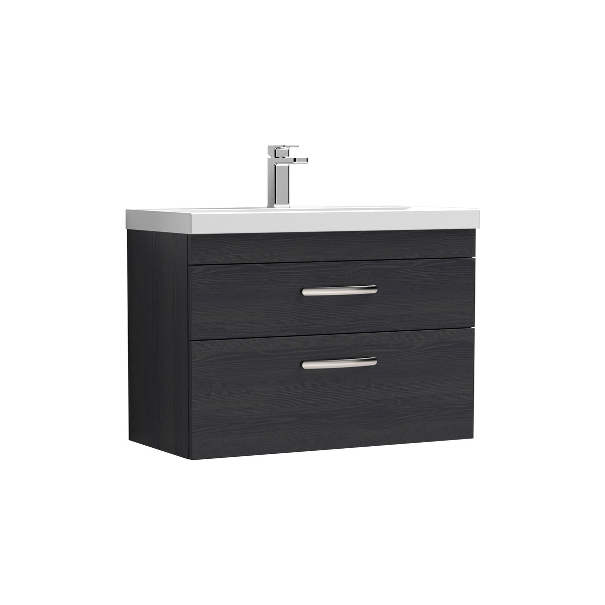 Nuie Athena 800mm 2 Drawer Wall Hung Vanity Unit With Thin Edge Basin