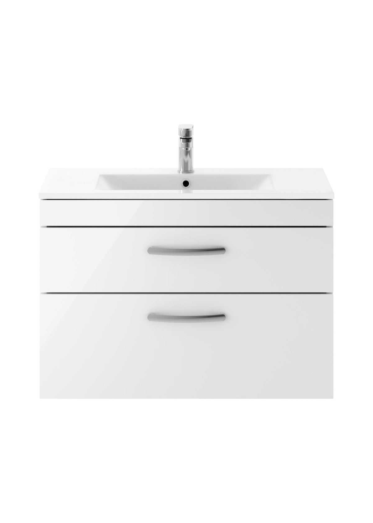 Nuie Athena 800mm 2 Drawer Wall Hung Vanity Unit With Minimalist Basin