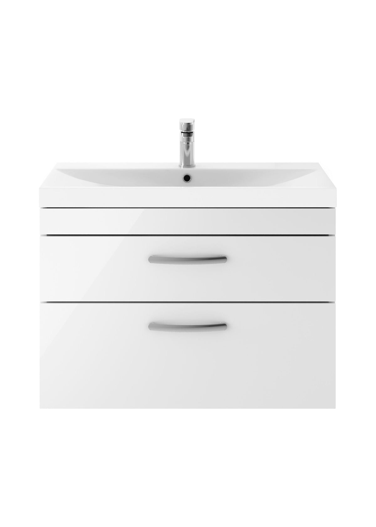 Nuie Athena 800mm 2 Drawer Wall Hung Vanity Unit With Thin Edge Basin
