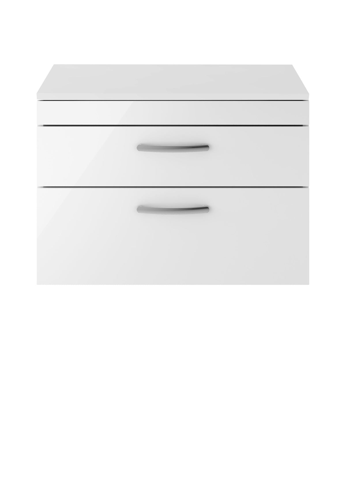 Nuie Athena 800mm 2 Drawer Wall Hung Vanity Unit With Co-ordinating Worktop