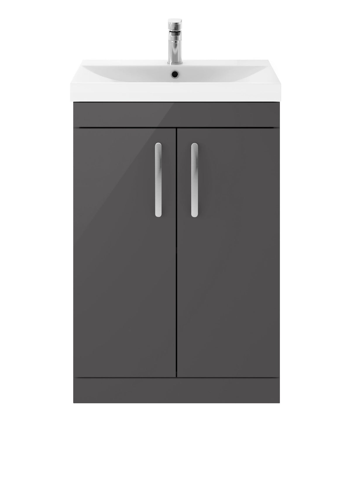Nuie Athena 600mm 2 Door Floor Standing Cabinet With Thin Edge Basin