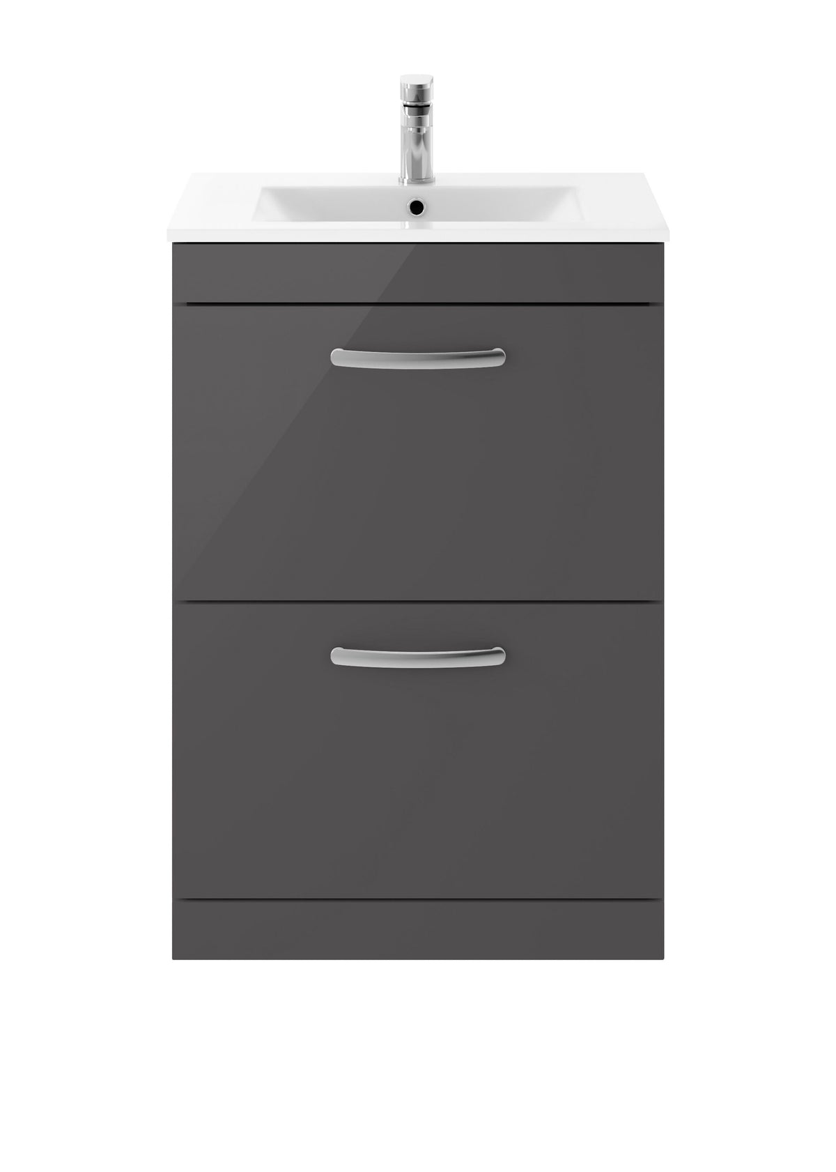 Nuie Athena 600mm 2 Drawer Floor Standing Cabinet With Minimalist Basin