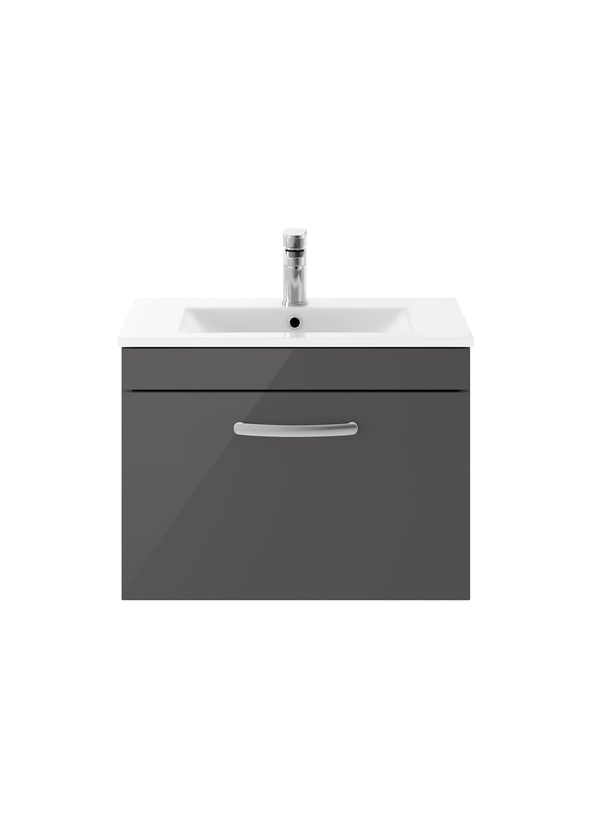 Nuie Athena 600mm 1 Drawer Wall Hung Cabinet With Minimalist Basin