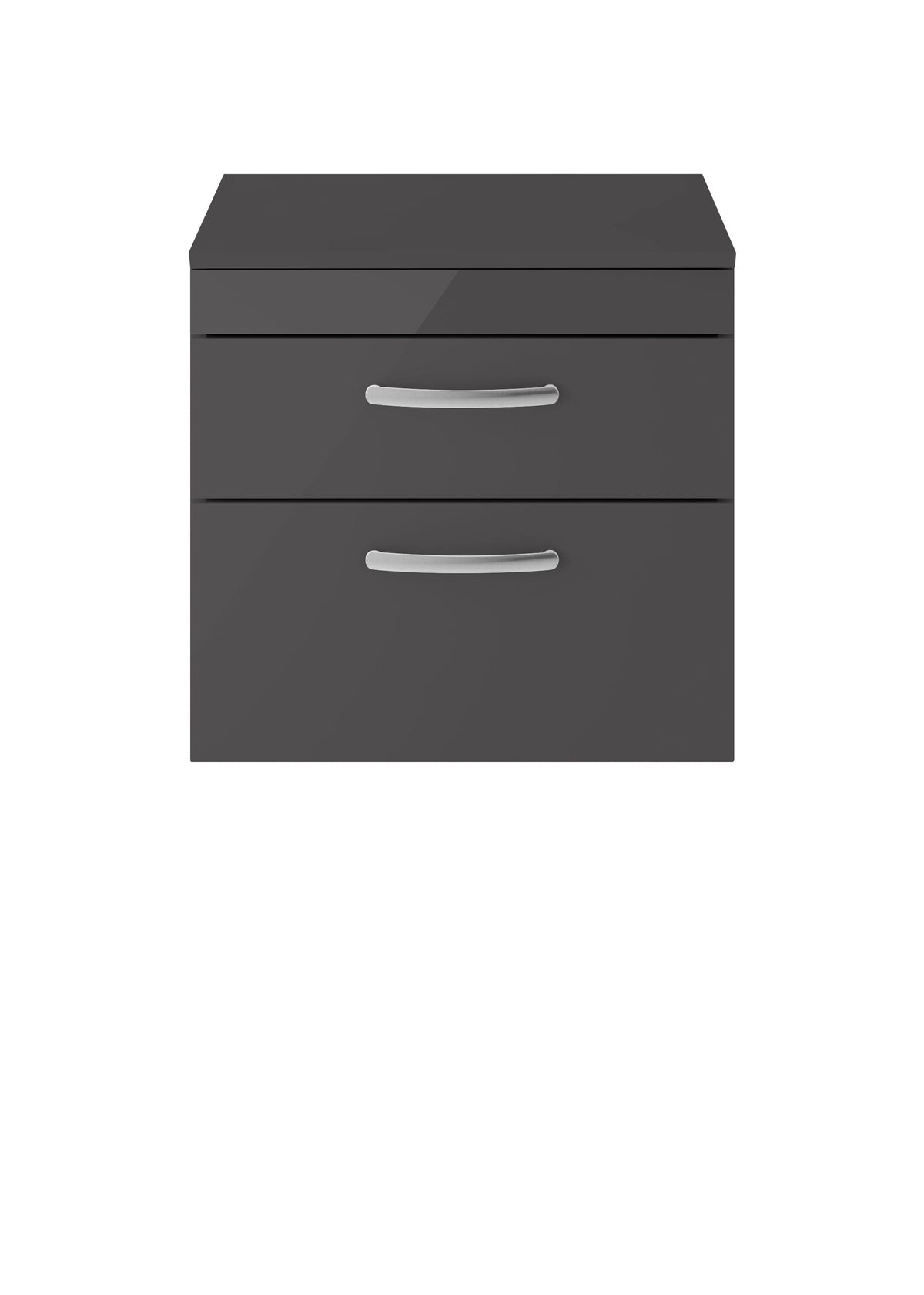 Nuie Athena 600mm 2 Drawer Wall Hung Vanity Unit With Co-ordinating Worktop