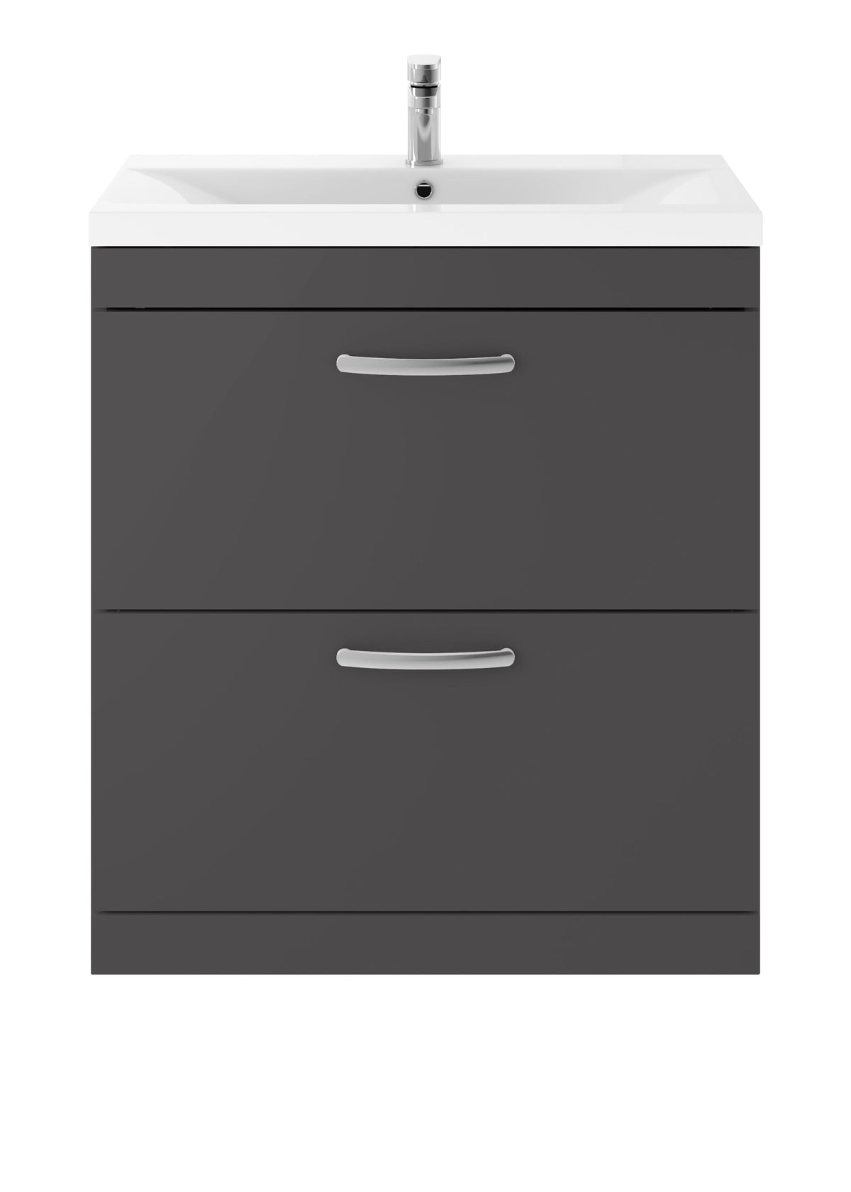 Nuie Athena 800mm 2 Drawer Floor Standing Cabinet With Mid-Edge Basin