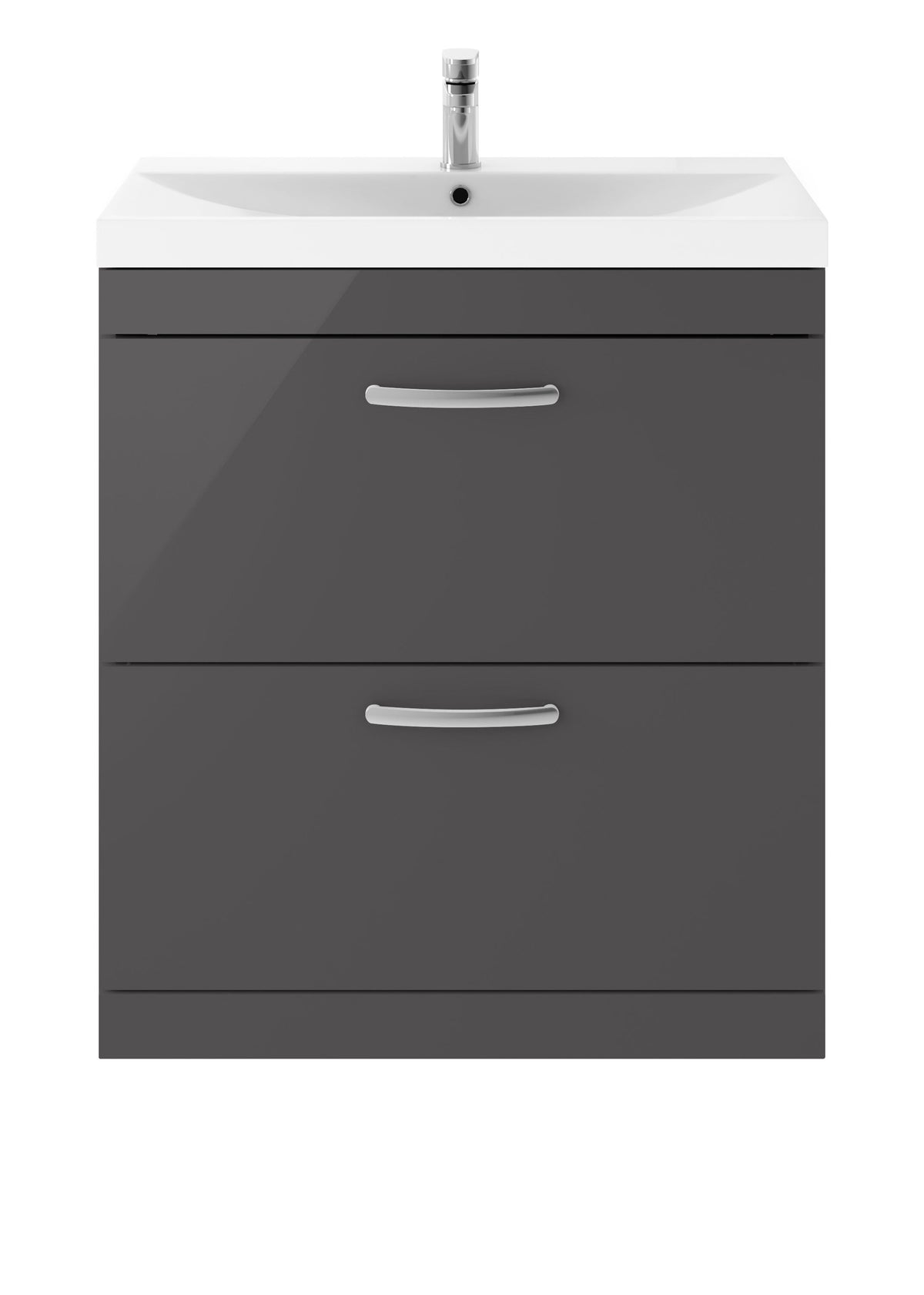 Nuie Athena 800mm 2 Drawer Floor Standing Cabinet With Thin Edge Basin