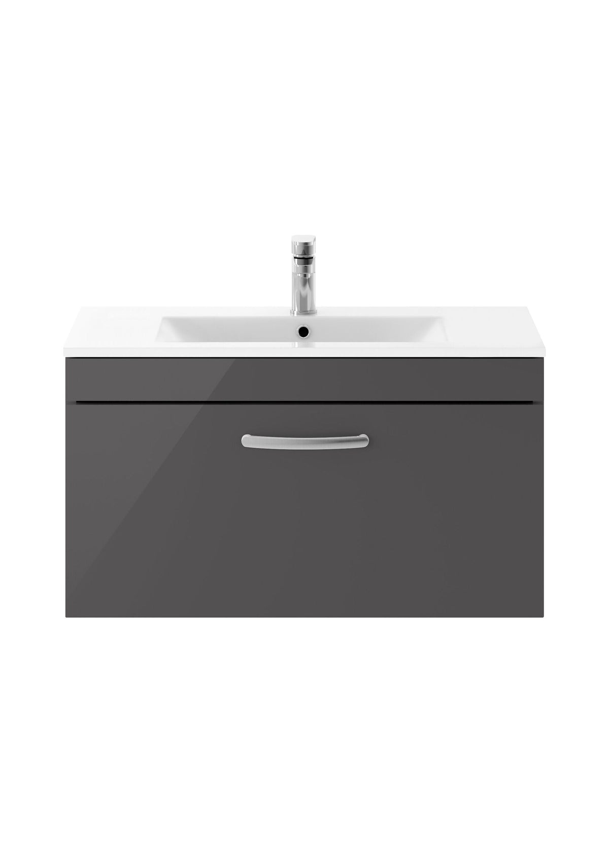 Nuie Athena 800mm 1 Drawer Wall Hung Cabinet With Minimalist Basin