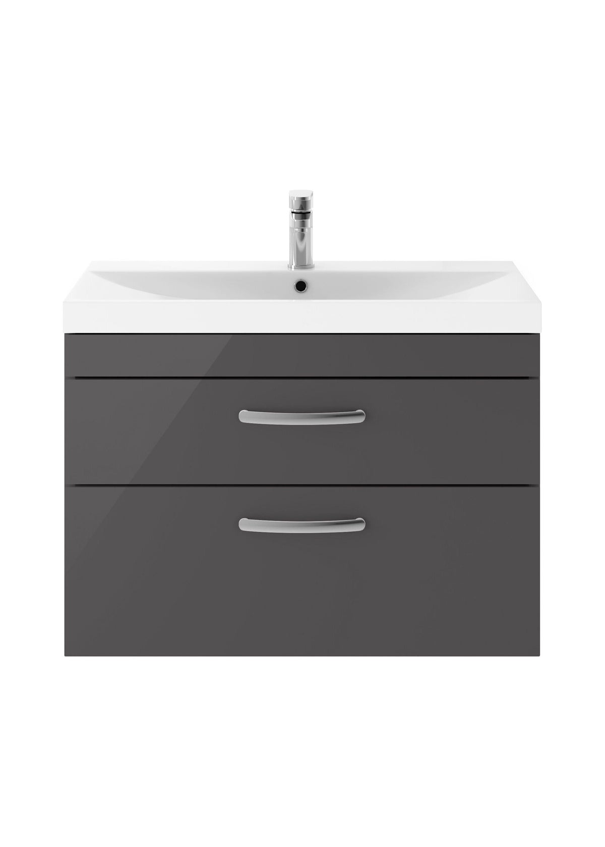 Nuie Athena 800mm 2 Drawer Wall Hung Cabinet With Thin Edge Basin