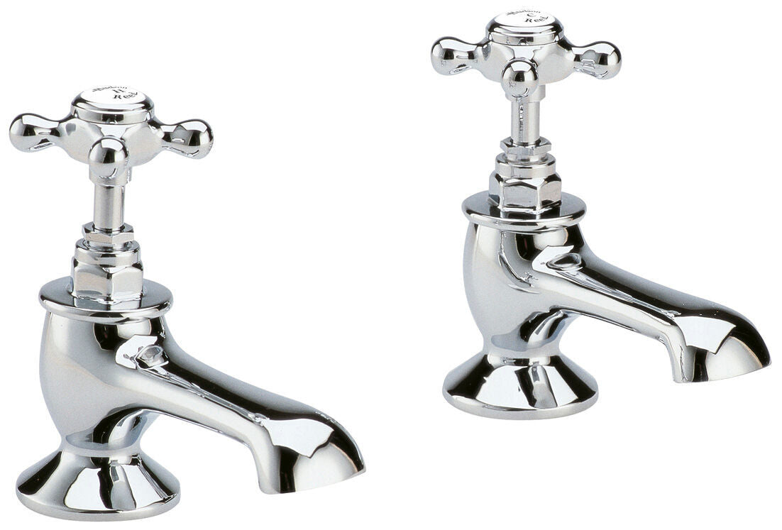 Old London Topaz /White Bath Tap With Hexagonal Collar and Crosshead Handle