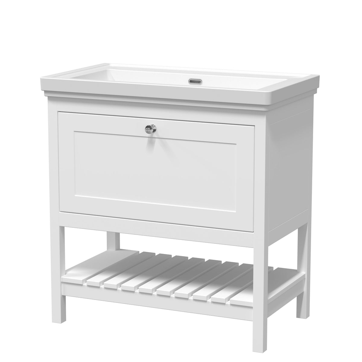 Old London Bexley 800mm 1 Drawer Floor Standing Vanity Unit With Basin