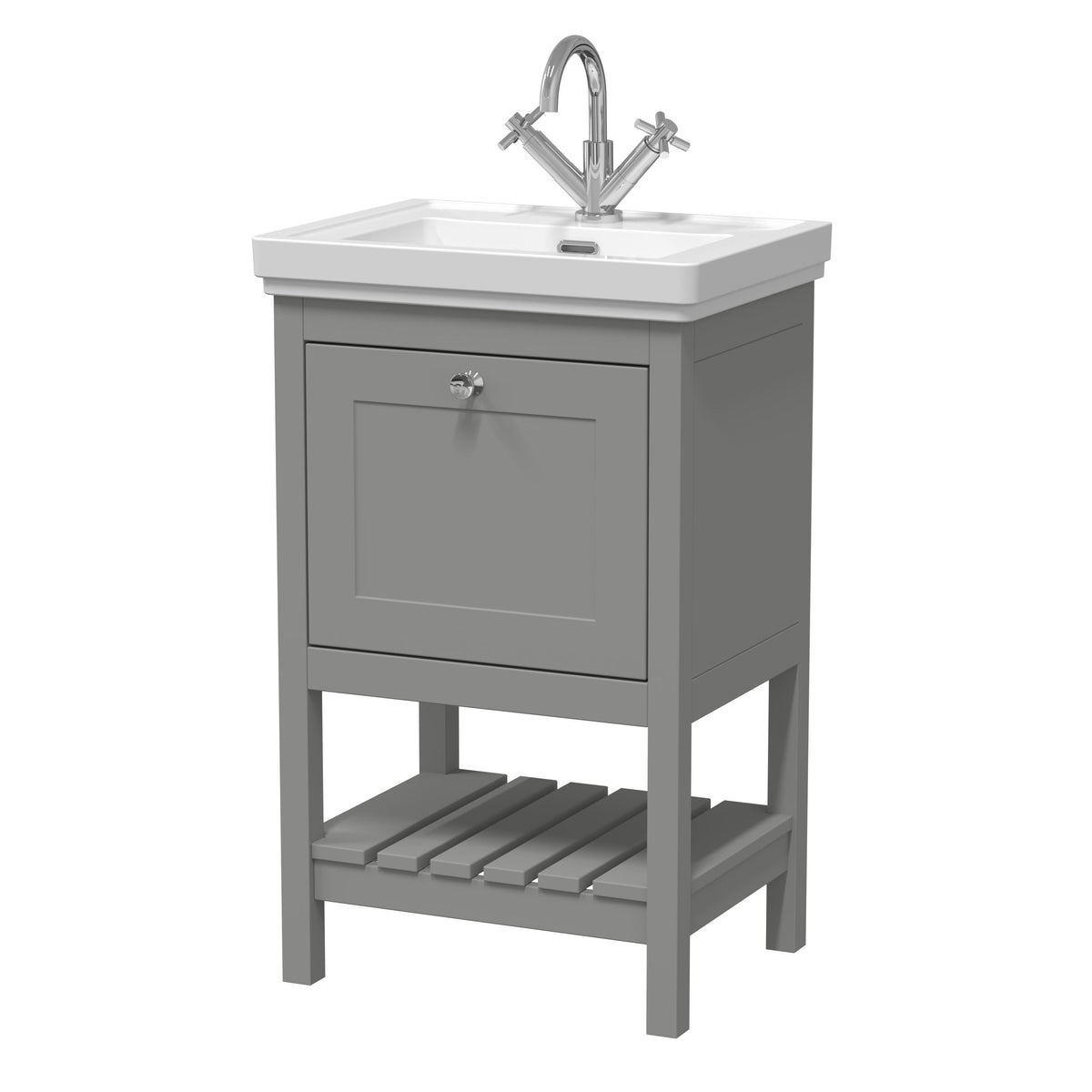 Old London Bexley 500mm 1 Drawer Floor Standing Vanity Unit With 1 Tap Hole Basin