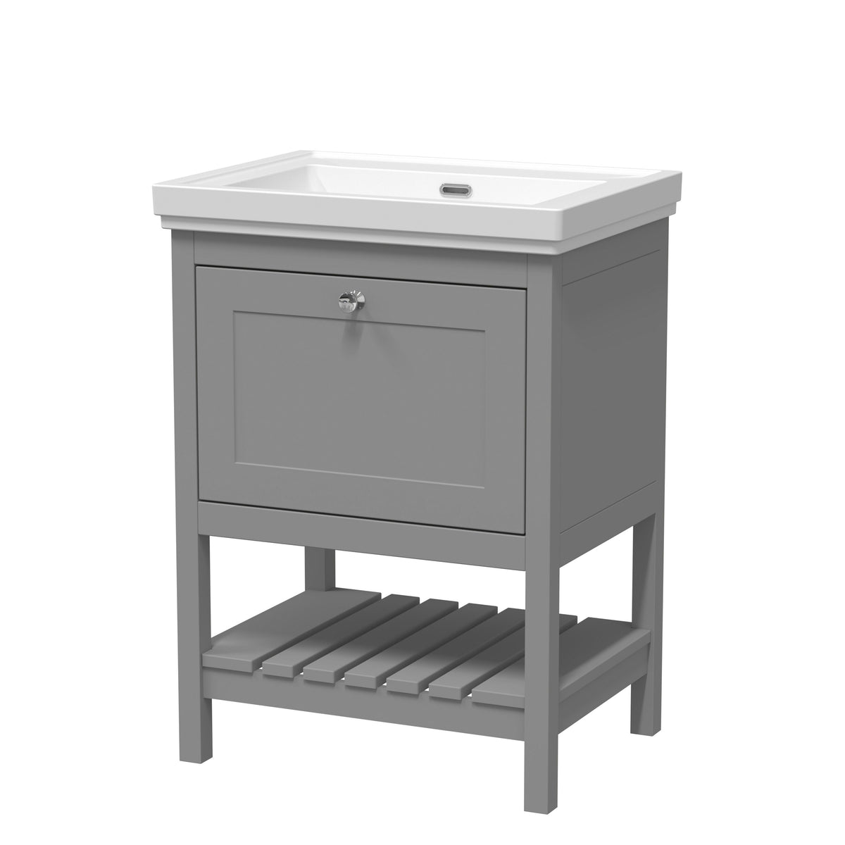 Old London Bexley 600mm 1 Drawer Floor Standing Vanity Unit With Basin
