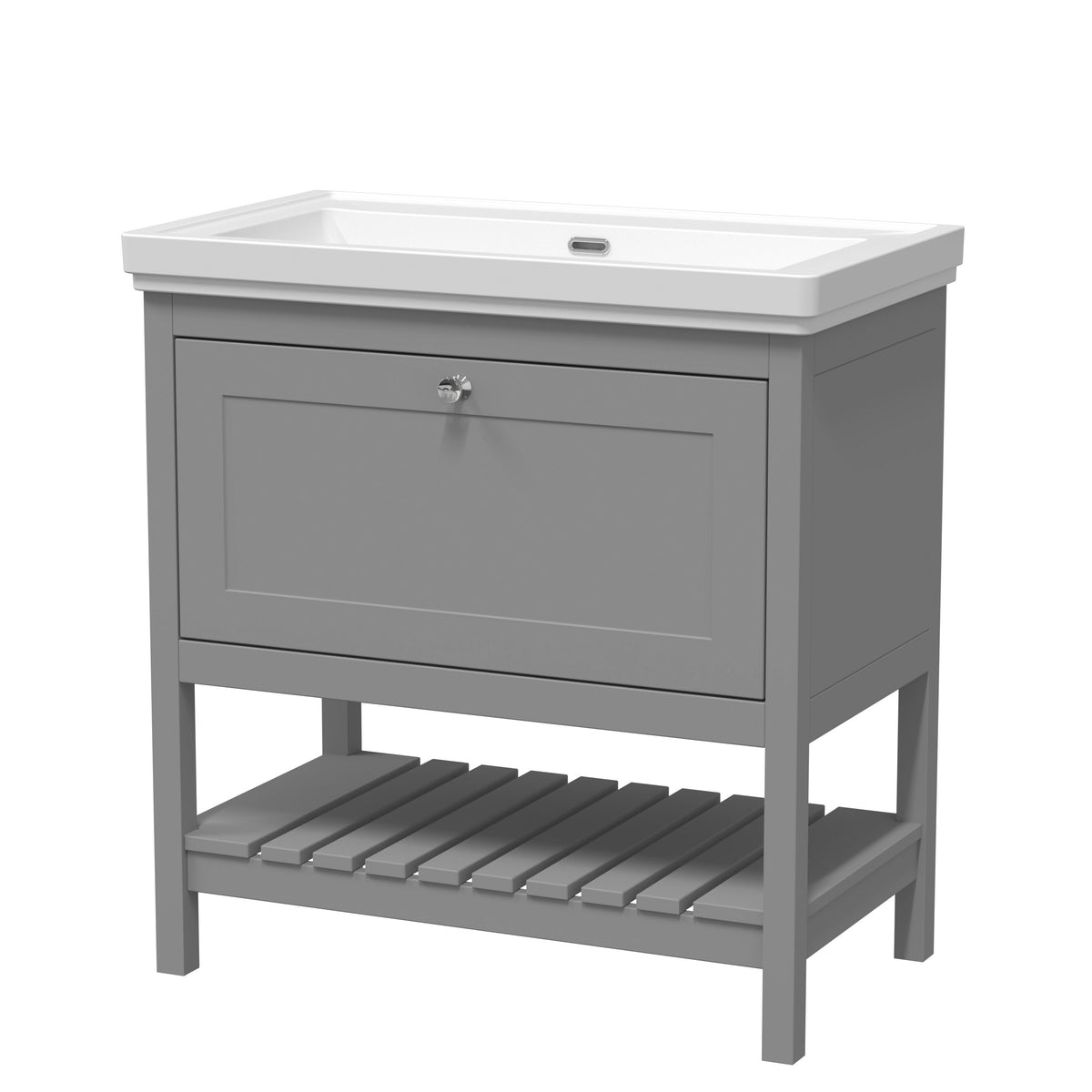 Old London Bexley 800mm 1 Drawer Floor Standing Vanity Unit With Basin