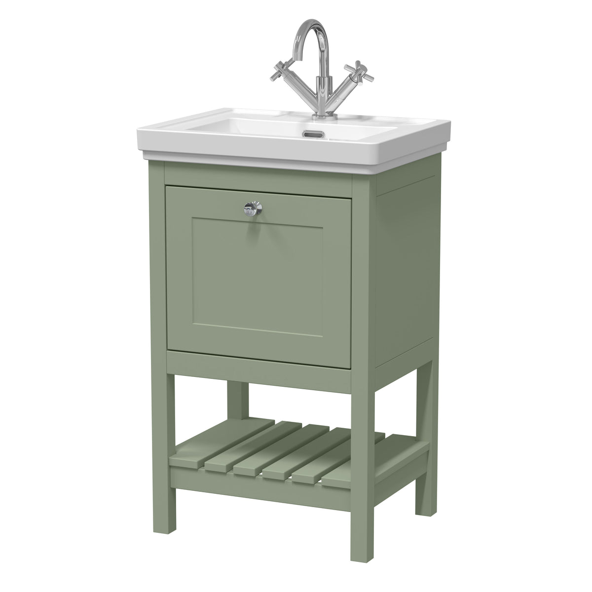 Old London Bexley 500mm 1 Drawer Floor Standing Vanity Unit With 1 Tap Hole Basin