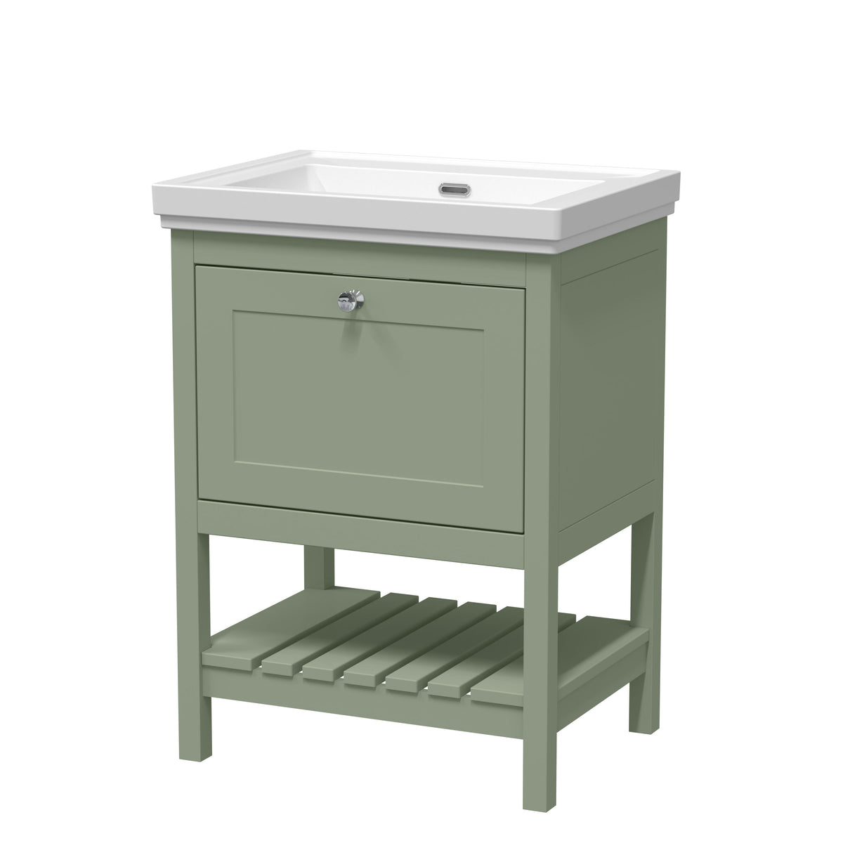 Old London Bexley 600mm 1 Drawer Floor Standing Vanity Unit With Basin