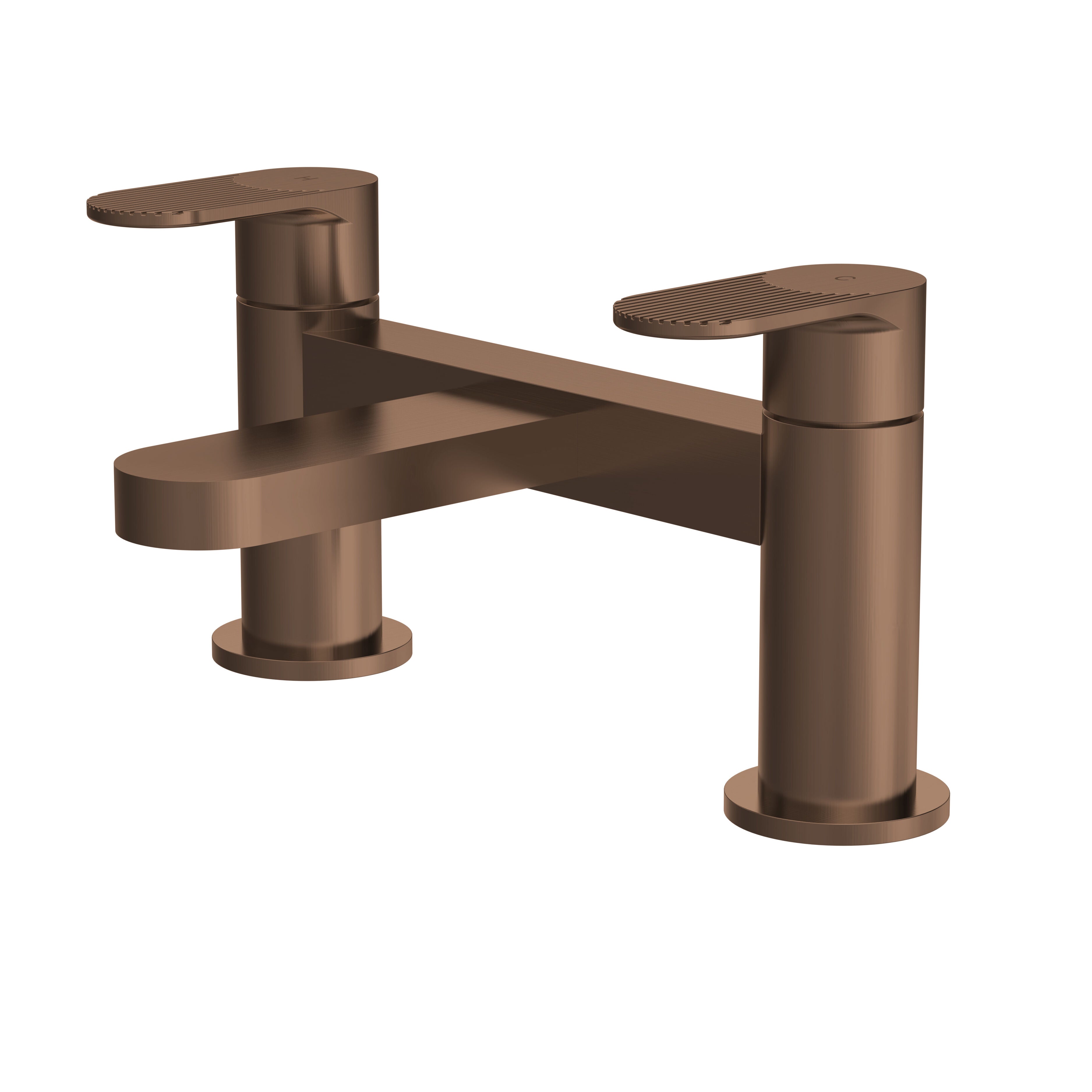 nuie Cyprus Deck Mounted Brushed Bronze Bath Filler