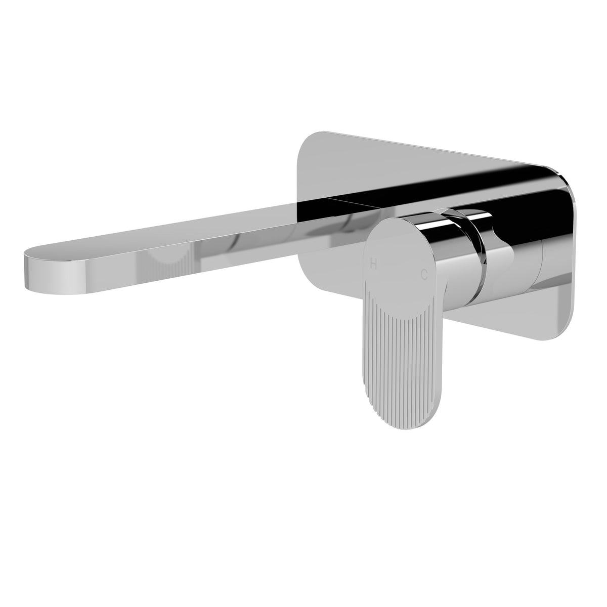 Nuie Cyprus 2 Tap Hole Wall Mounted Basin Mixer With Plate