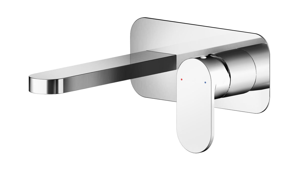 Nuie Binsey 2 Tap Hole Wall Mounted Basin Mixer With Plate