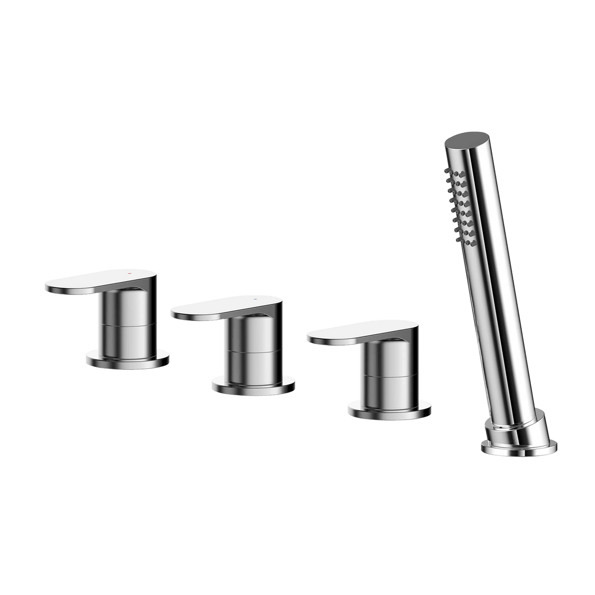 nuie Binsey Chrome 4 Tap Hole Deck Mounted Bath Shower Mixer No Spout