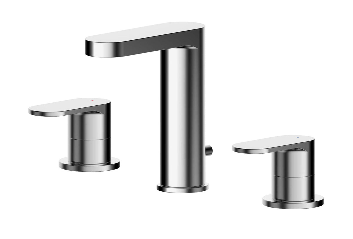 Nuie Binsey 3 Tap Hole Deck Mounted Basin Mixer With Pop Up Waste