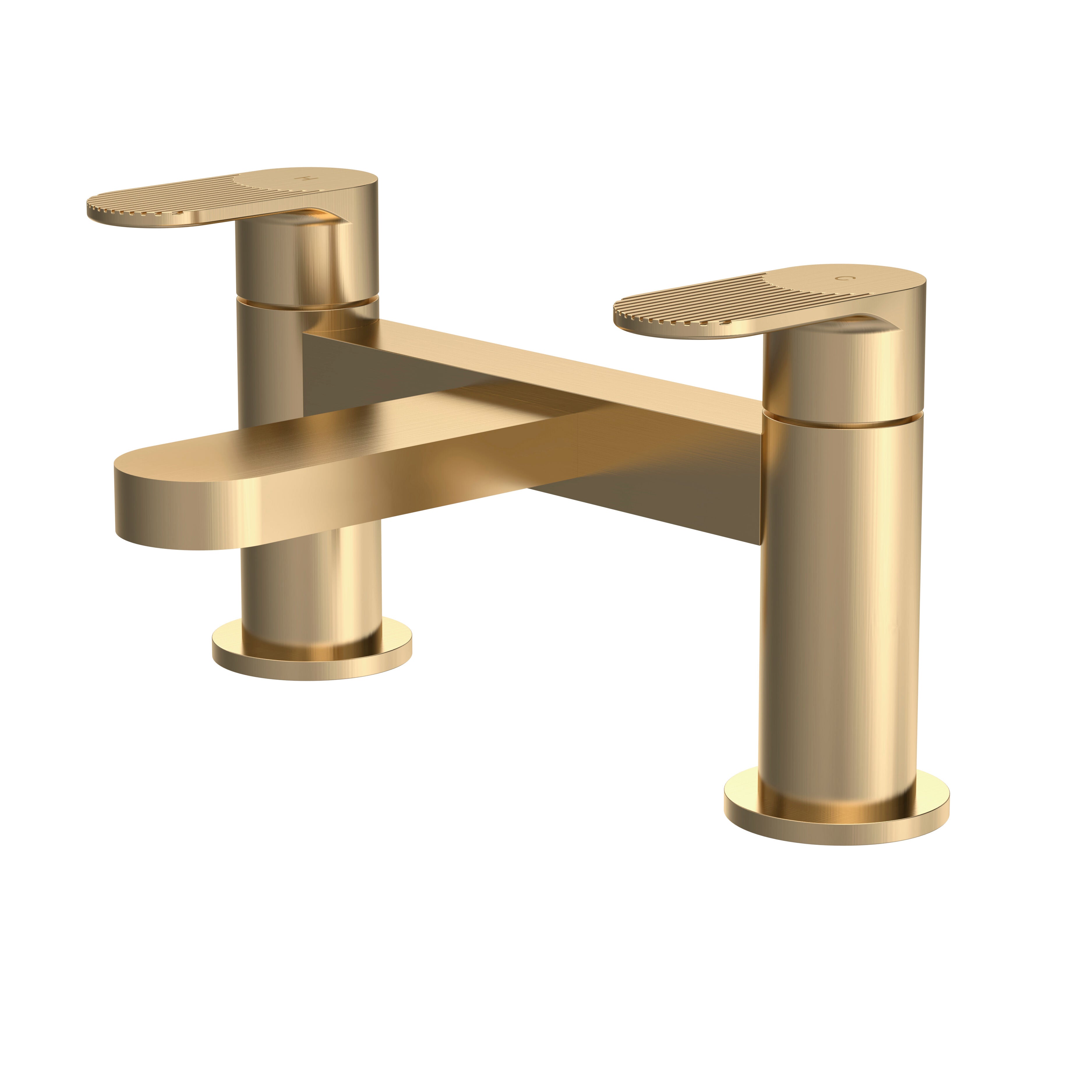 nuie Cyprus Brushed Brass Deck Mounted Bath Filler