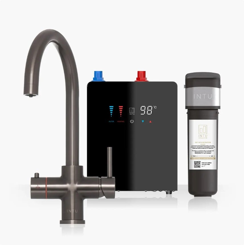 Brewmaster Gunmetal 4-1 swan tap with digital tank - 4 Litre tank - BM4SWGMDTPRO