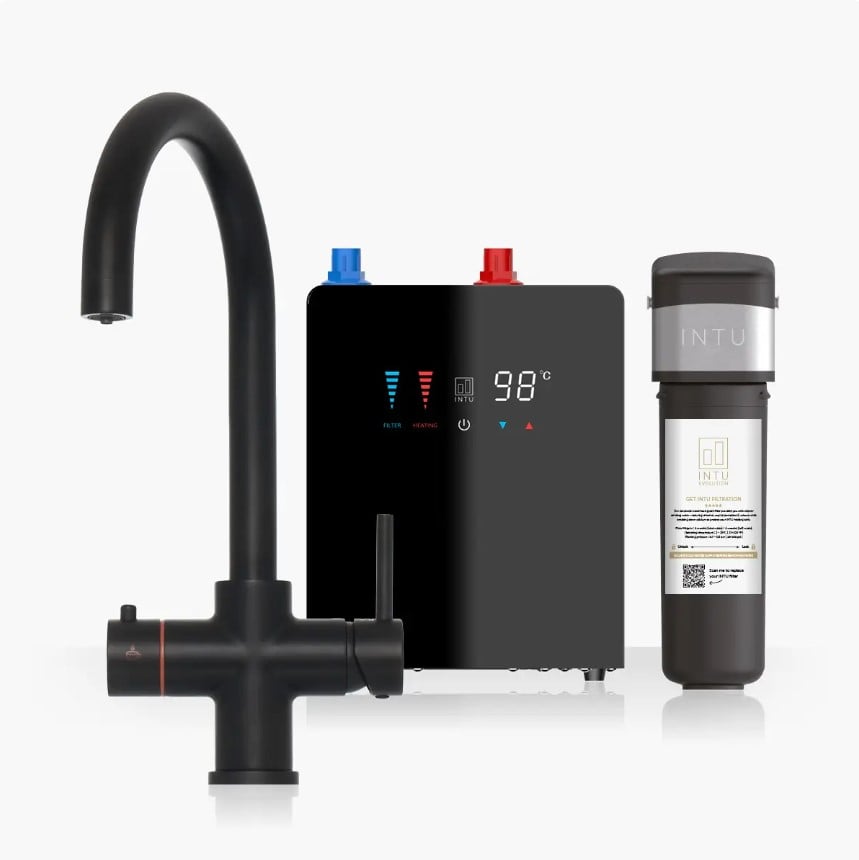 Brewmaster Matt Black 4-1 swan tap with digital tank - 4 Litre tank - BM4SWMBDTPRO