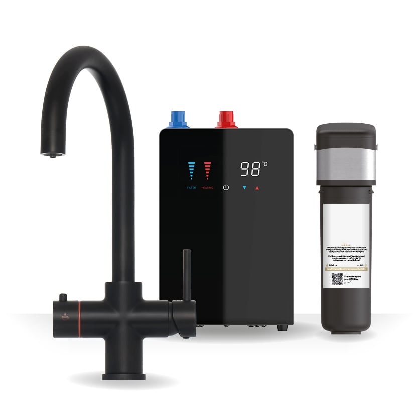 Brewmaster Matt Black 4-1 swan tap with digital tank - BM4SWMBDT - BM4SWMBDT 1