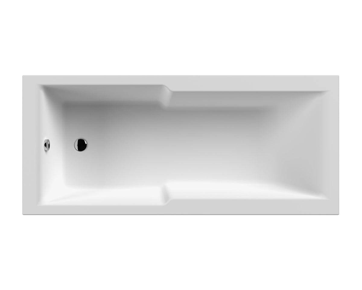 Nuie Eternalite 1700mm x 750mm Square Single Ended Shower Bath With Legs