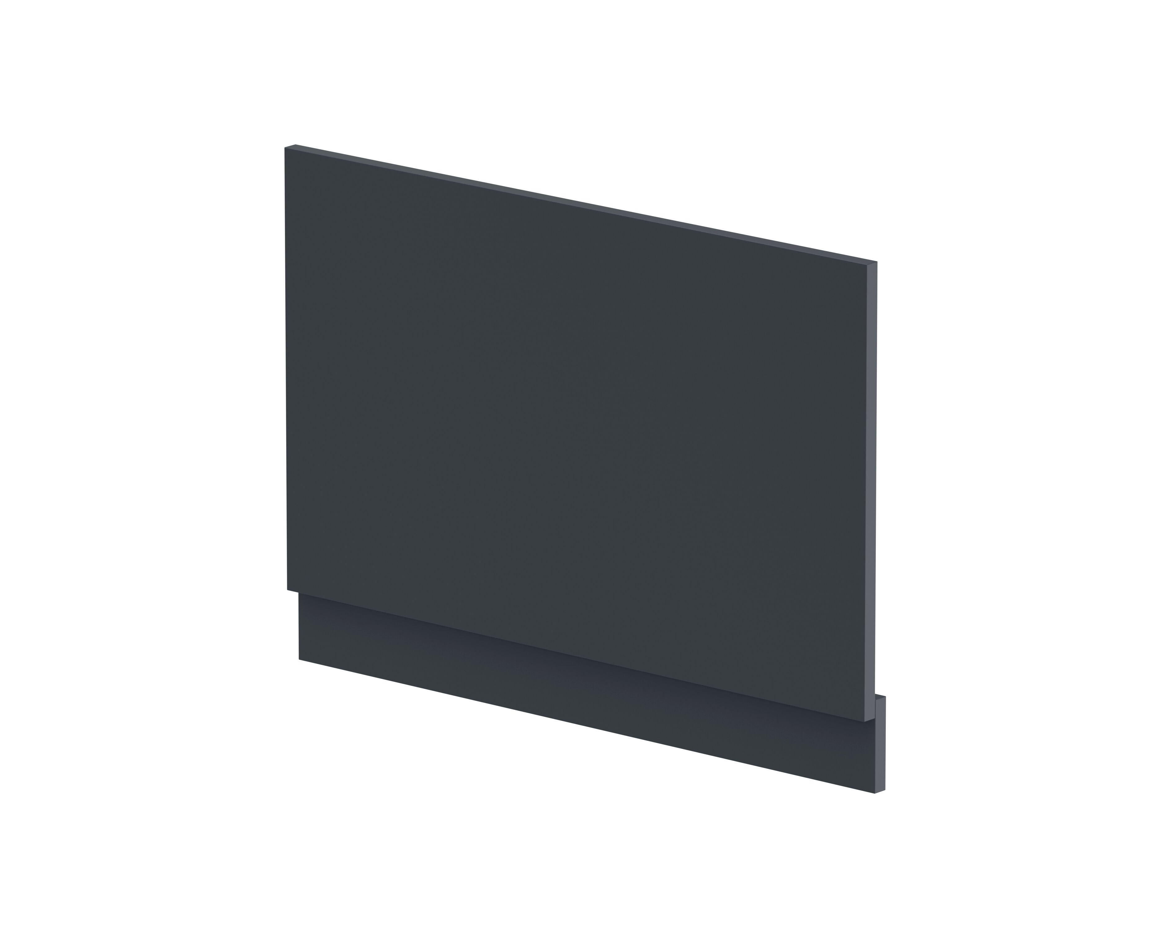800mm Soft Black MDF Matt Straight End Bath Panel With Plinth