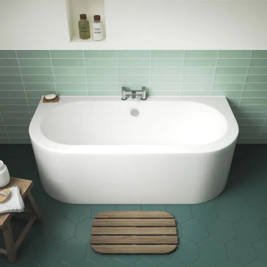 Nuie Shingle 1700mm x 750mm Back To Wall Bath With Legs And Panel