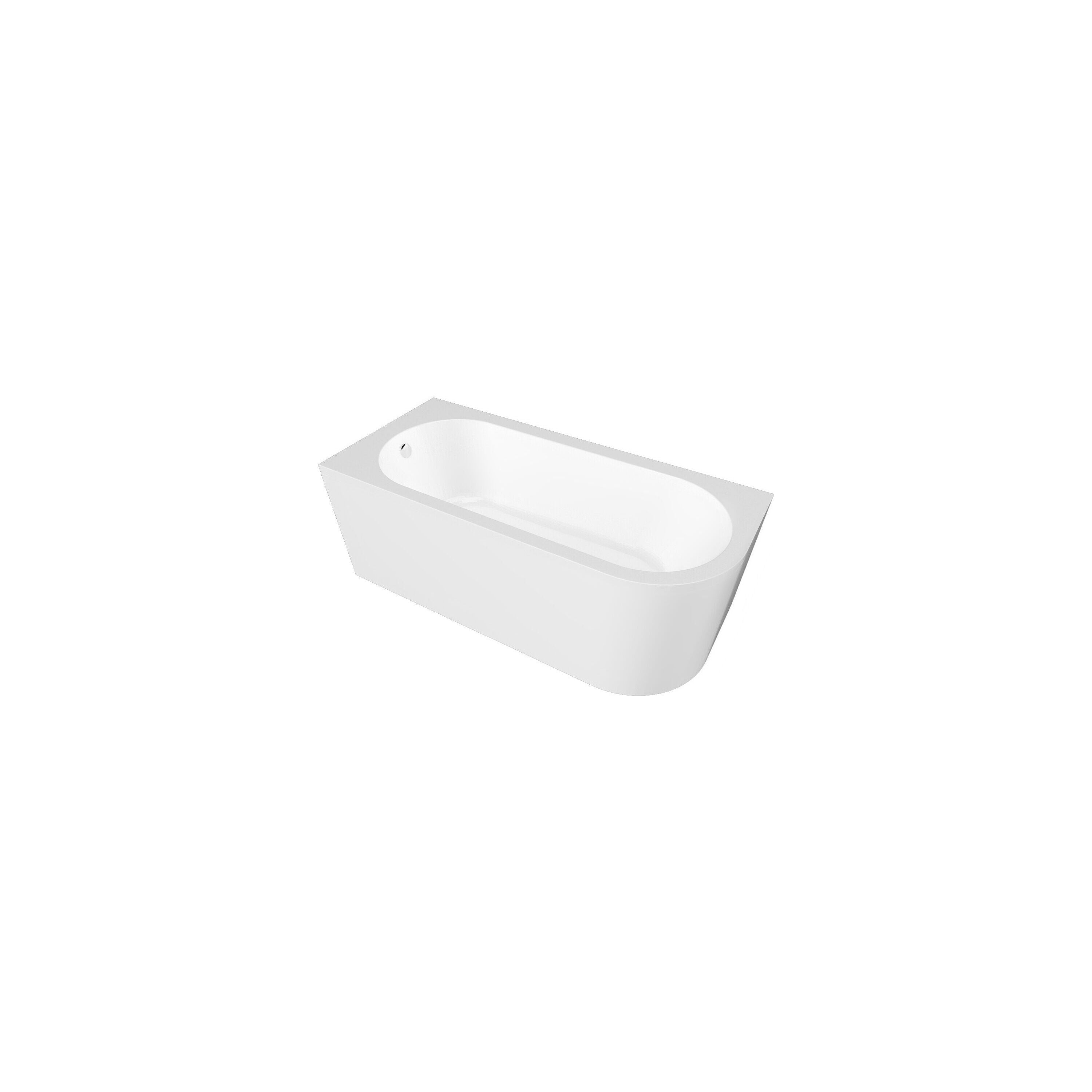 nuie Crescent 1600mm Left-Hand Curved Corner Bath With Legs And Panel