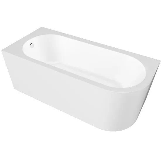 Nuie Crescent 1600mm Left-Hand Curved Corner Bath With Legs And Panel
