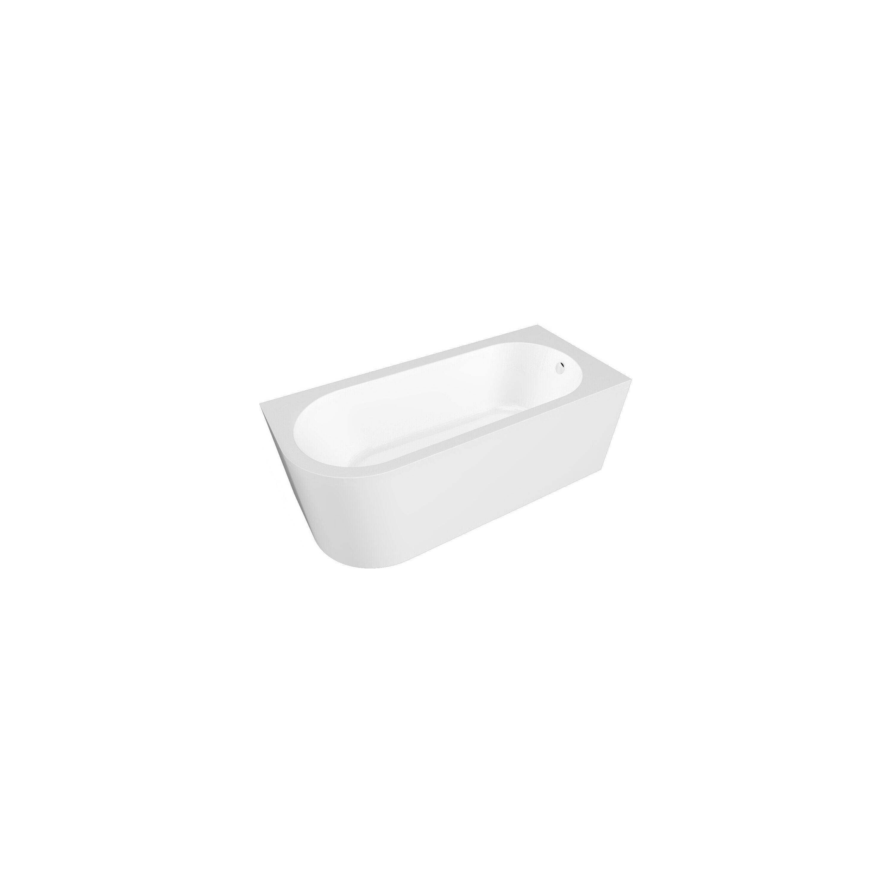 nuie Crescent 1600mm Right-Hand Curved Corner Bath With Legs And Panel