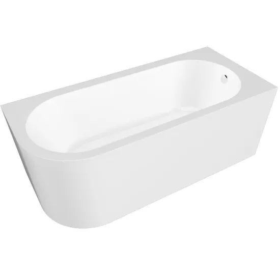 Nuie Crescent 1600mm Right-Hand Curved Corner Bath With Legs And Panel