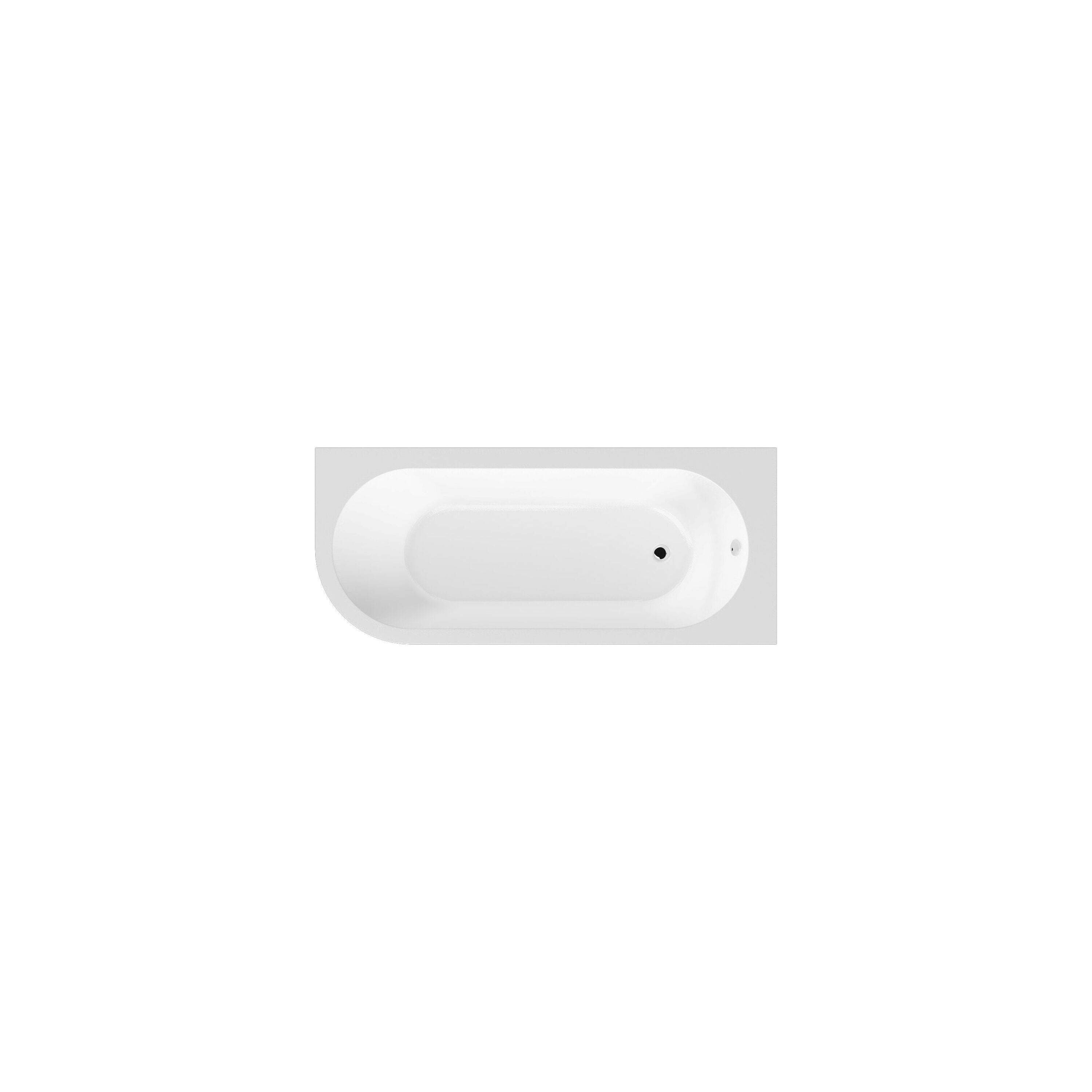 nuie Crescent 1700mm Right-Hand Curved Corner Bath With Legs And Panel